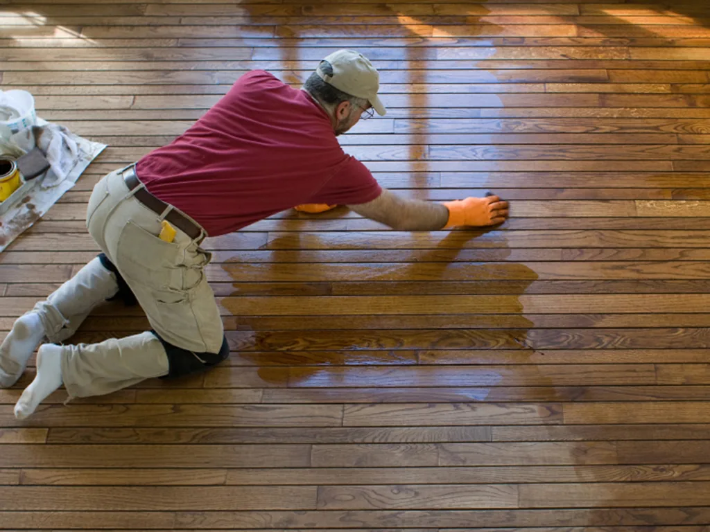 Prepping a hardwood floor before hardwood floor refinishing